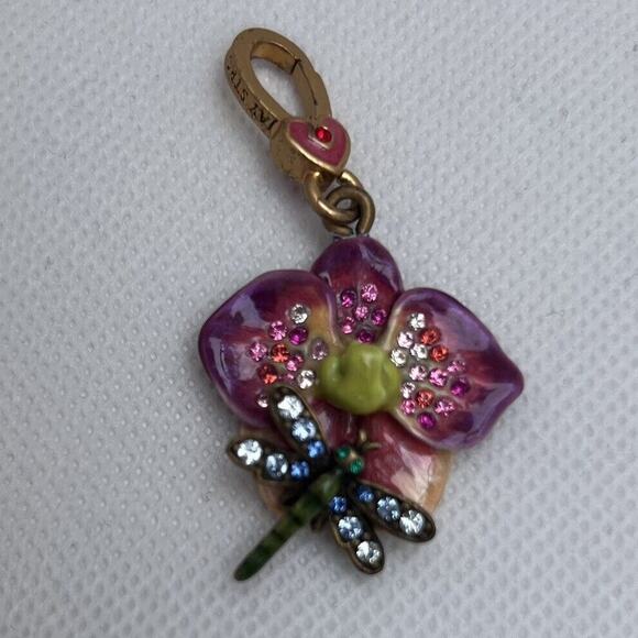 Jay Strongwater Jewelry - JAY STRONGWATER Orchid Dalia Dragonfly Charm SWAROVSKI CRYSTALS NEW NO Box